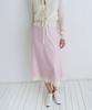 VEM.VER Lace Trim Satin Midi Skirt_Pink