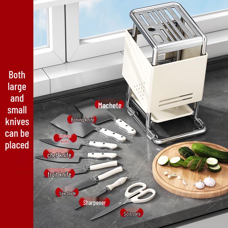 Wood Grain Stainless Steel Kitchen Knife Holder