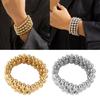 Fashionable Gold/Silver Beaded Chain Bracelet Fashionable Chain Bracelet Simple Beaded Wrist Chain for Style Enthusiasts