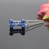 Pet Barrettes Rhinestone Inlaid Pet Grooming Anti-fade Novelty Dogs Bone Hair Clips for Long-haired Dog