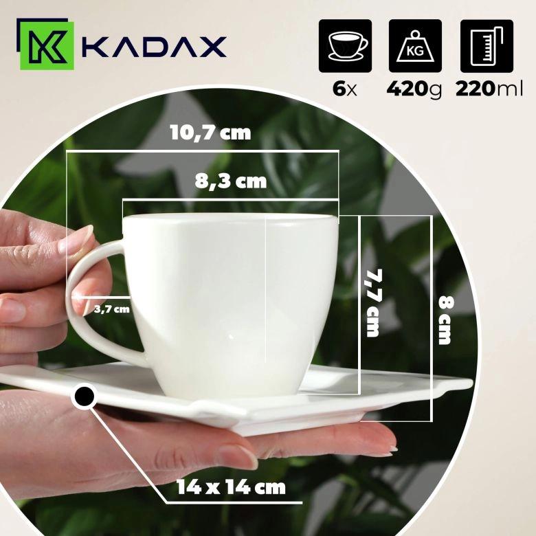 KADAX Serwis Kawowy Filiżanki Do Kawy Herbaty 220ml 12el