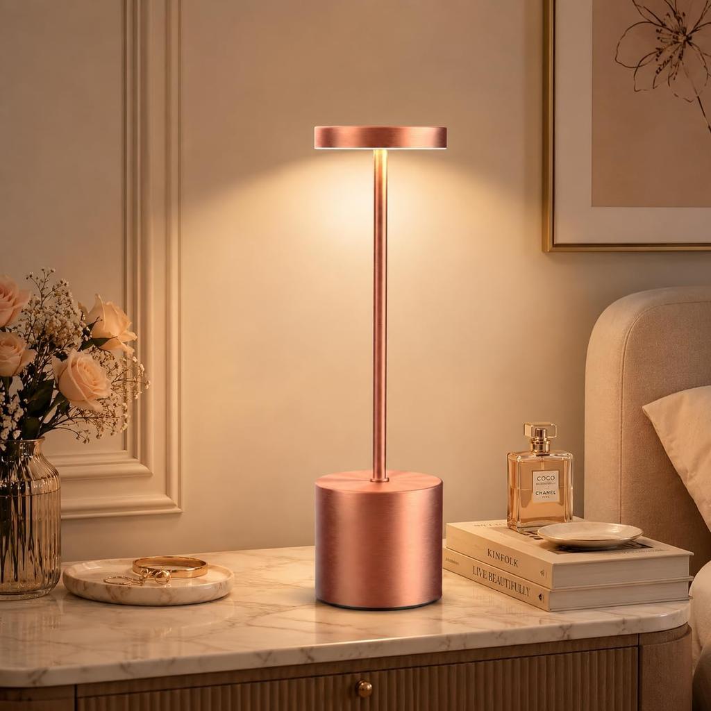 Cordless Table Lamp Set of 2, 5000mAh Rechargeable Lamp with Touch Control & Stepless Dimming, 3 Light Modes, IP54 Waterproof Portable Light for