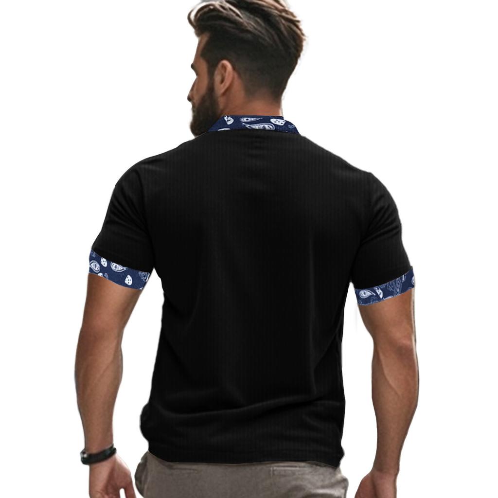 Summer Men Strap Corduroy Short Sleeve T-shirt Men