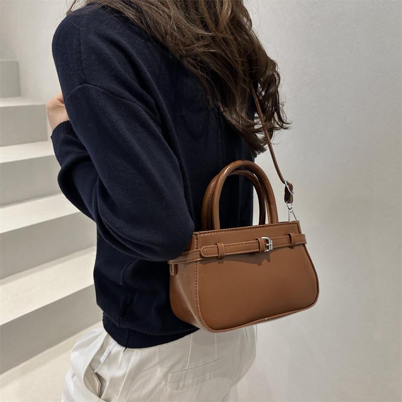 Womens Pu Small Square Bag With Top Zipper And Internal Phone Pocket For Daily Use