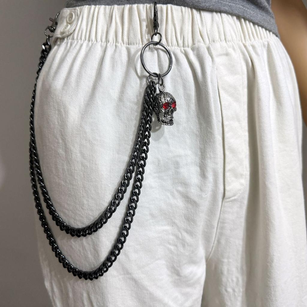 European and American Jewelry Skull Trouser Chain High-end Hip-hop Chain Punk Waist Chain Pendant Trouser Chain