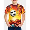 Kids T-shirt Soccer Football Print T-shirt Fashion Casual Short Sleeve Tees Summer Boy and Girl Tees Tops Clothing