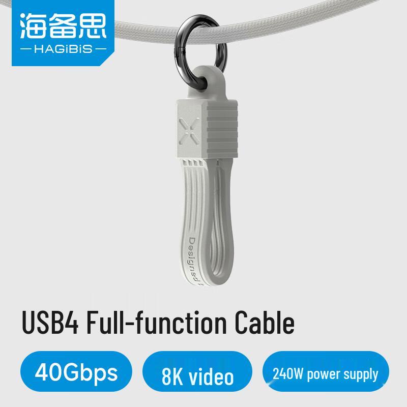 Hagibis Кабель USB4 Thunderbolt 4 Type-C C-to-C с брелоком