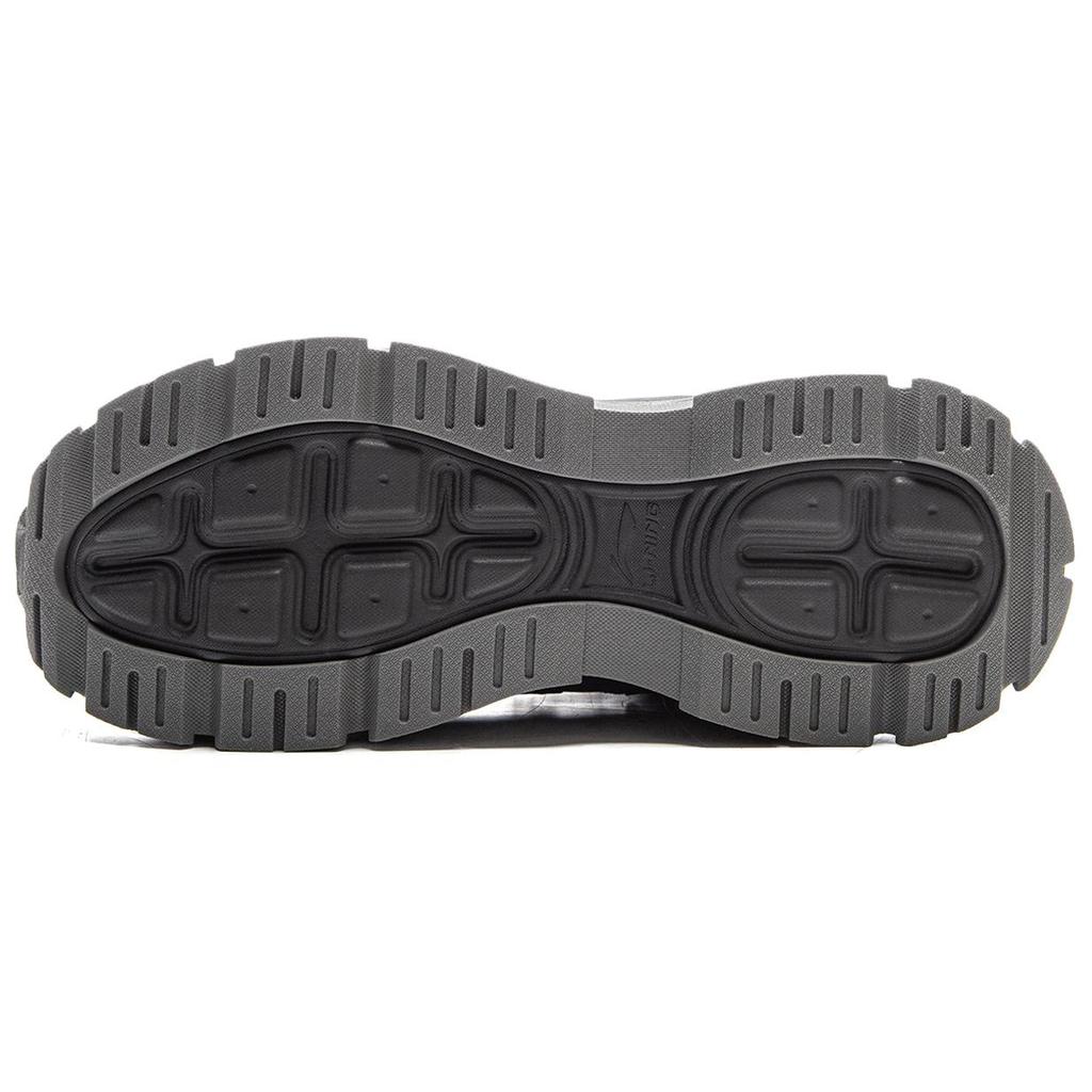 Li Ning Starry WNTR Minimalist Comfortable Wear-Resistant Shock Absorbing Mid-Top Casual Shoes Women Casual Shoes Gray Black AGCV392-1