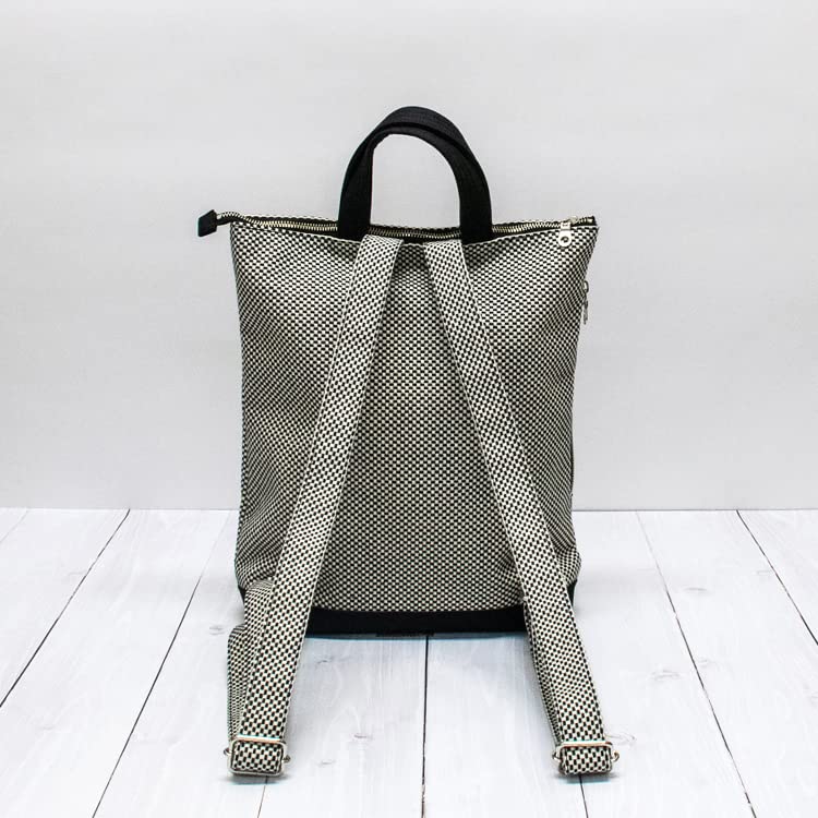 [sasicco] Portside Backpack, Firefighter Sashiko [Traditional Mikawa Cotton Sashiko Woven BagBackpack] Tote-style Backpack