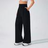 Women's High Waisted Yoga Pants with Pockets - Flowy Straight Leg Casual Pants for Outdoor Running and Hiking