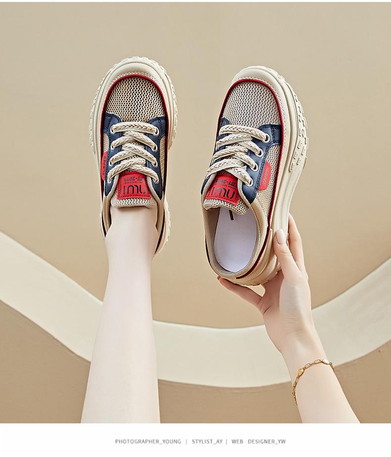 2025 Summer Women's White Canvas Height-Increasing Casual Shoes - Korean Style (HB6808-2)