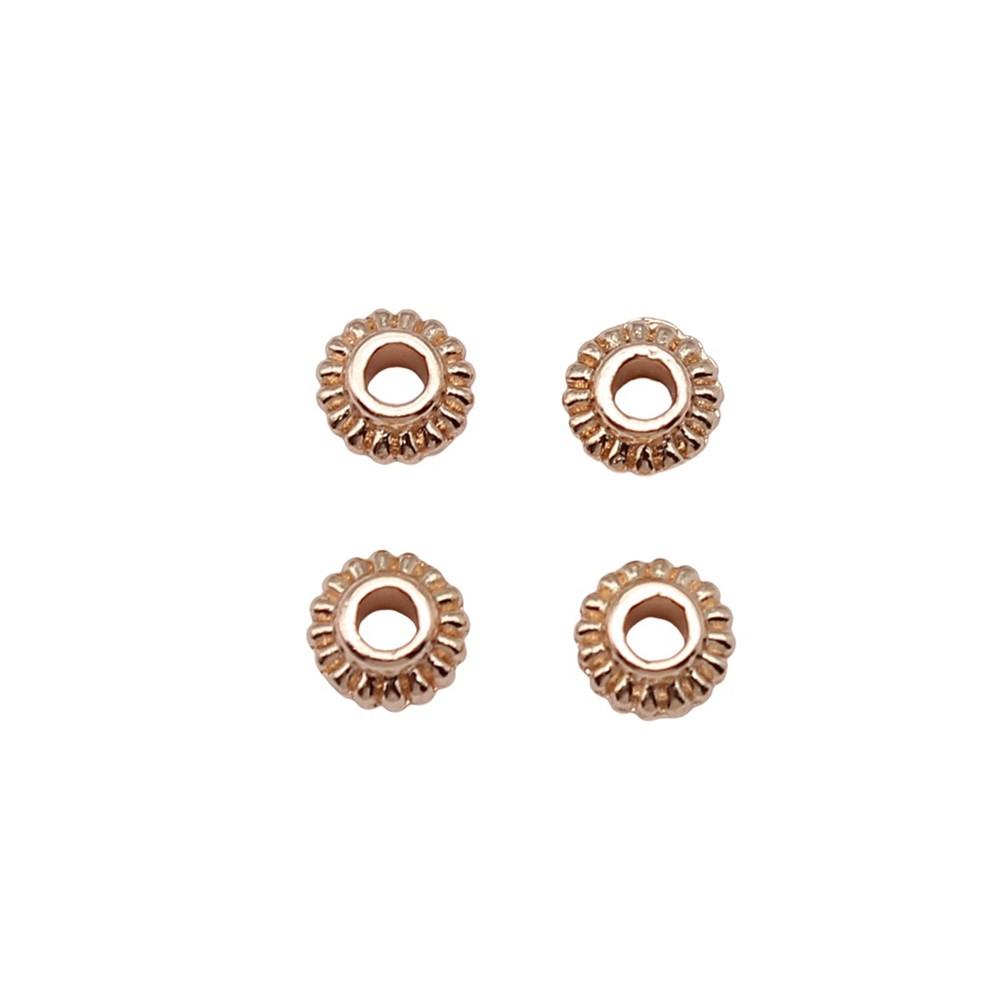 Multi Color Flower Edge Spacer Beads Metal Charms For Jewelry Making Accessories
