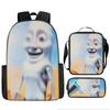 Three-pack Lightweight Children's School Bag Set, School Bag + Lunch Bag + Pencil Bag, Printed School Bag Set