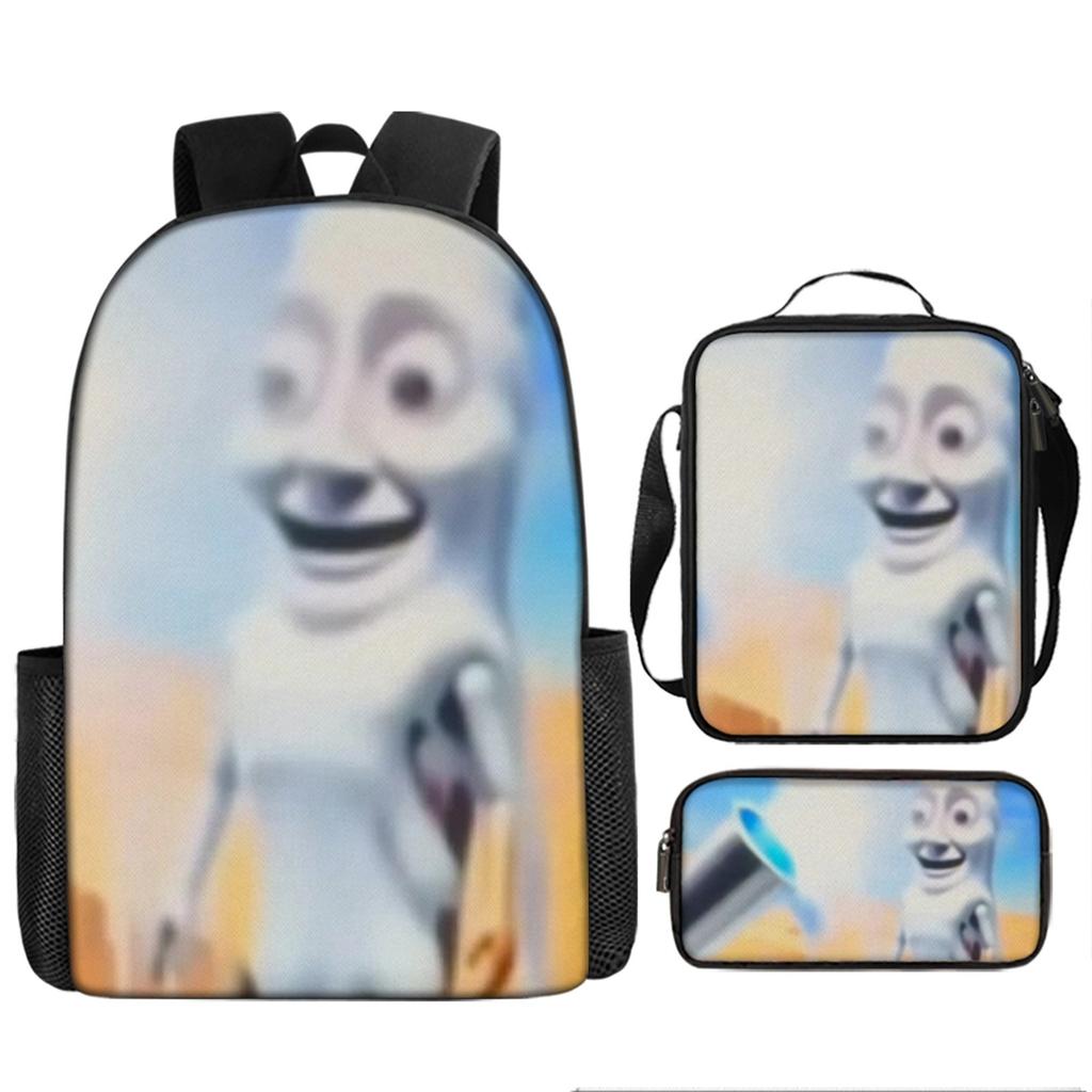 Three-pack Lightweight Children's School Bag Set, School Bag + Lunch Bag + Pencil Bag, Printed School Bag Set
