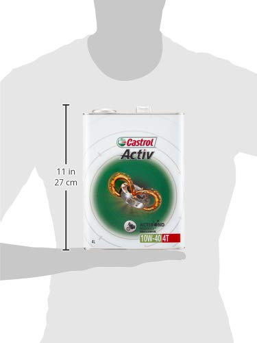 Castrol Activ 4T 10W-40 JASO MA2 4L Engine Oil, Semi-Synthetic, for Motorcycle 4-Cycle Engines