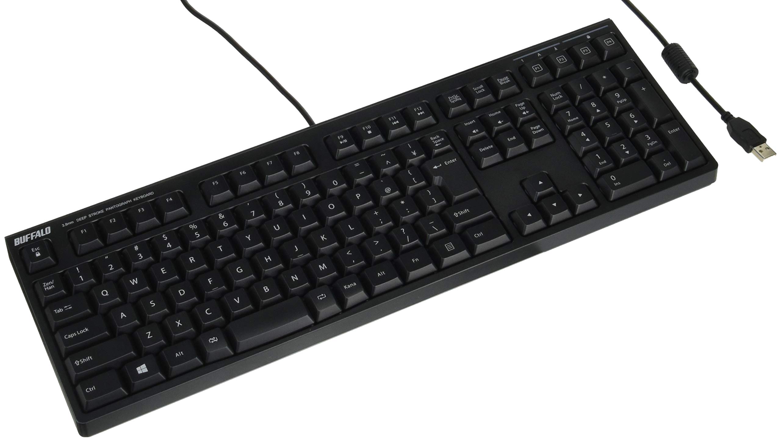 

BUFFALO BUFFALO High Quality Model Wired Keyboard with Deep Stroke Pantograph Key Black BSKBU515BK with [Compatible Windows/PS4/PS3] чорний