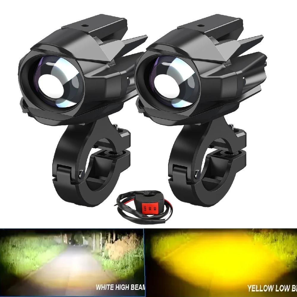 1/2 Pcs Alloy Motorcycle Fog Light 6000K Super Bright 4-Mode Auxiliary Lamp Led Lighting Bulbs for BMW/Honda/Yamaha/Suzuki