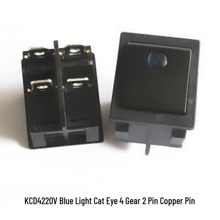 Rocker Power Reset Switch, 16A 250V, 4/6-Pin, 2/3-Position with Light, KCD4 Boat Shape