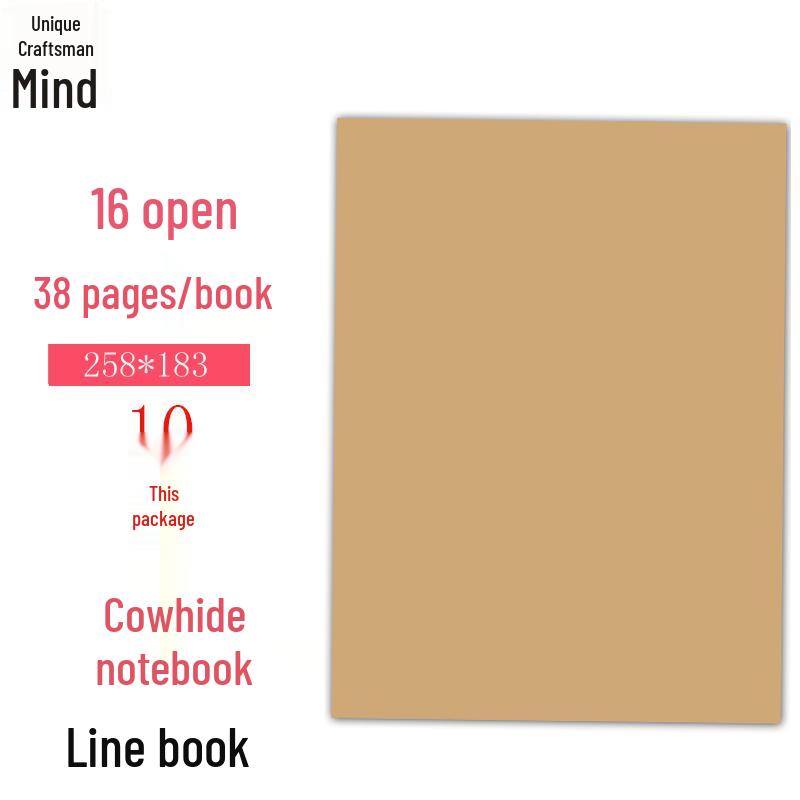 Slim Kraft Paper Notebooks - A4/A5 Lined & Blank, B5 Grid, for Students