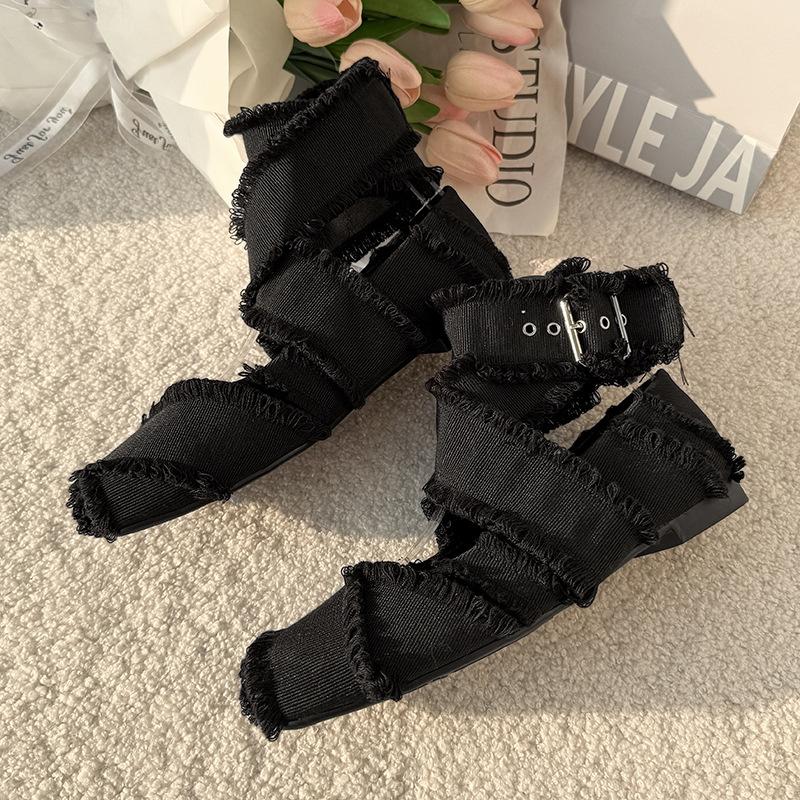 

Tassel Cross Strap Ballet Shoes Women s Summer French Retro Square Head Shallow Mouth Flat Bottom Mary Jane Single Shoes Large Size Women s Shoes 33 чёрный