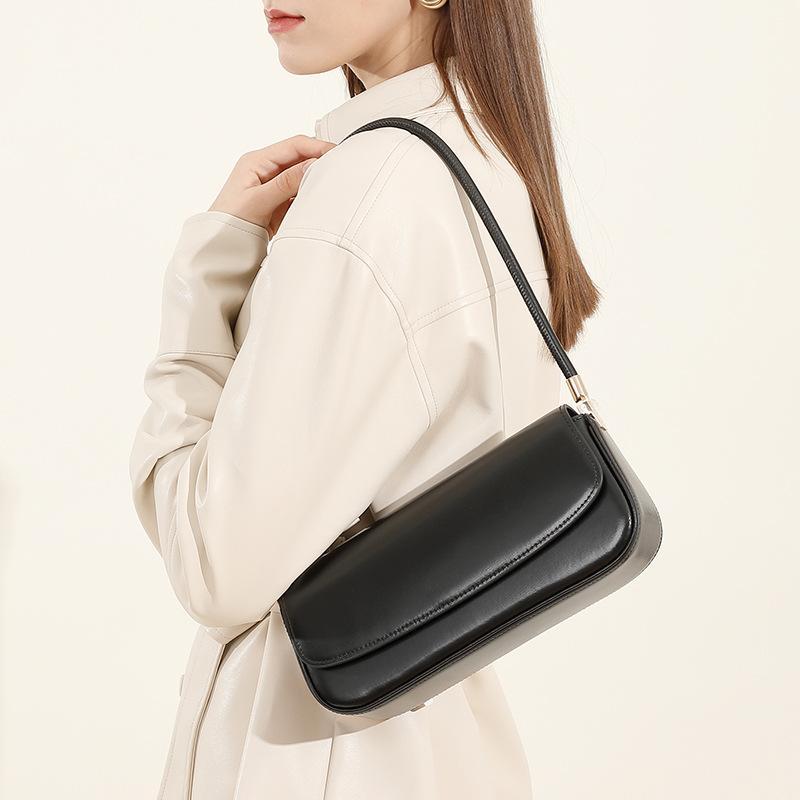 Genuine Leather Women's Bag Saddle Bag Commuter Underarm Bag Niche Design Handbag Shoulder Bag Women's Bag