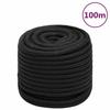 152521 vidaXL Boat Rope Black Full 16 Mm 100 M Polypropylene