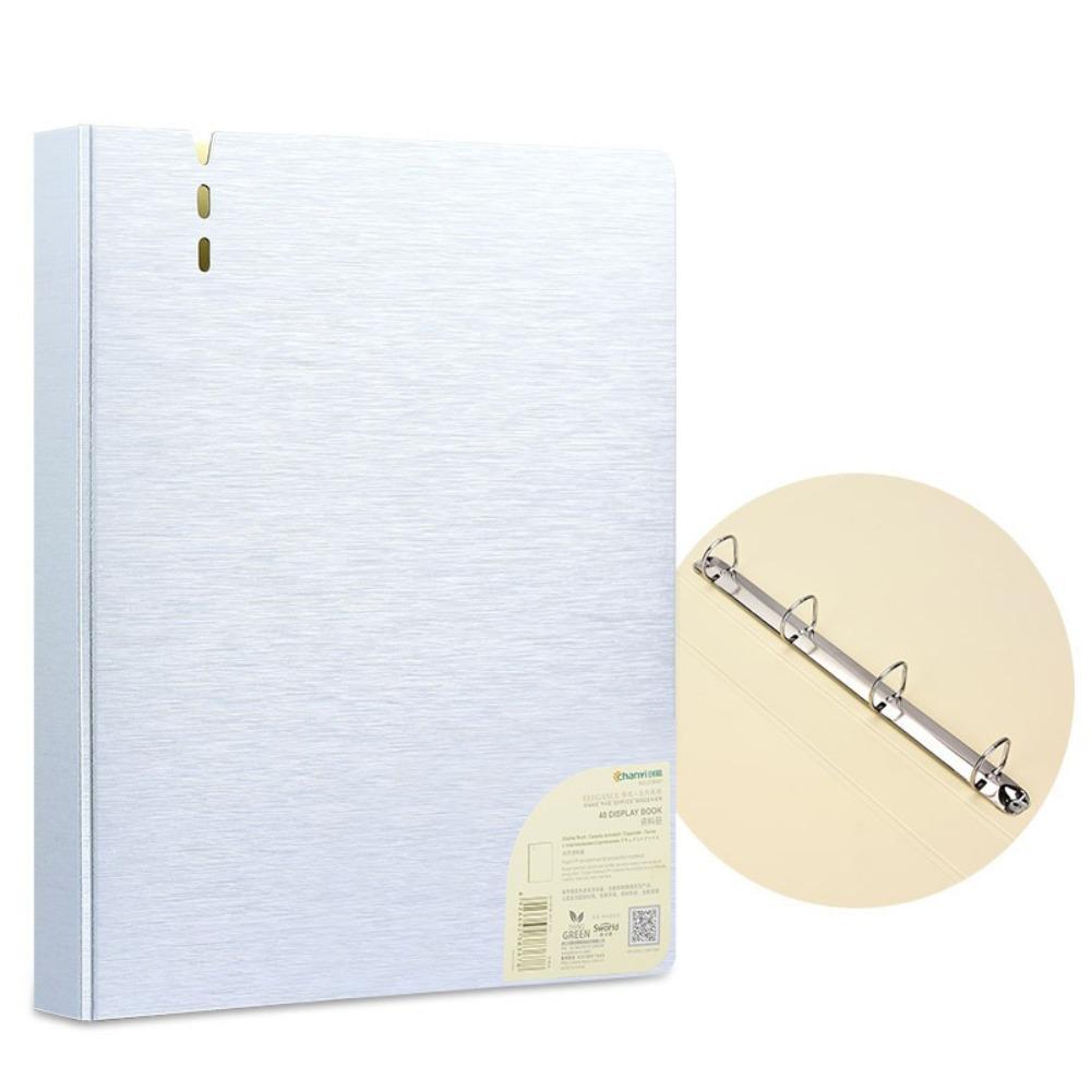 

New PP A4 File Folders Waterproof D-Shaped Binder Display Book 4 Hole Document Display Book Binder Folders School Supplies серебряный