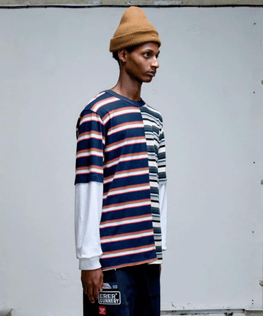 ERER Striped Layered Long Sleeve T-Shirt Stripe