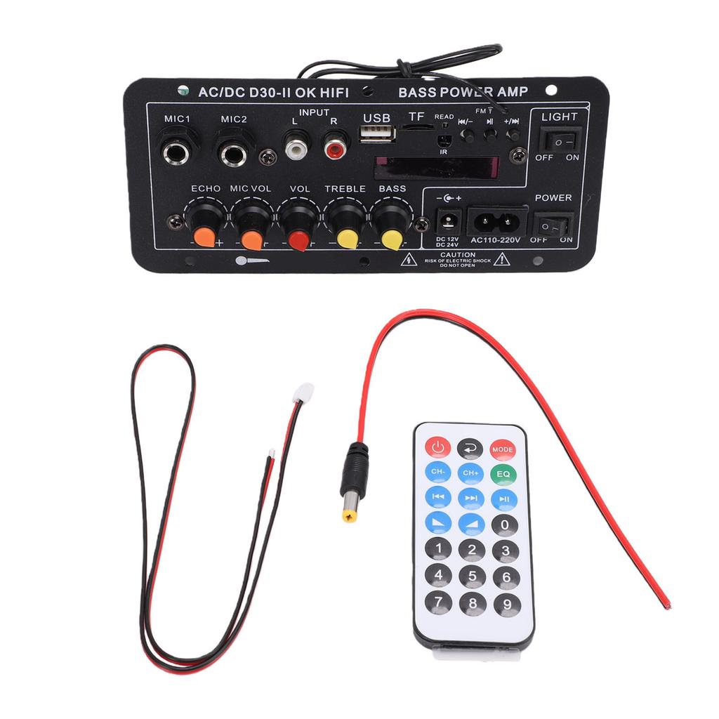 Audio Amplifier Board Bluetooth Power Amplifier Board with Digital Display MIC Input for Home Karaoke
