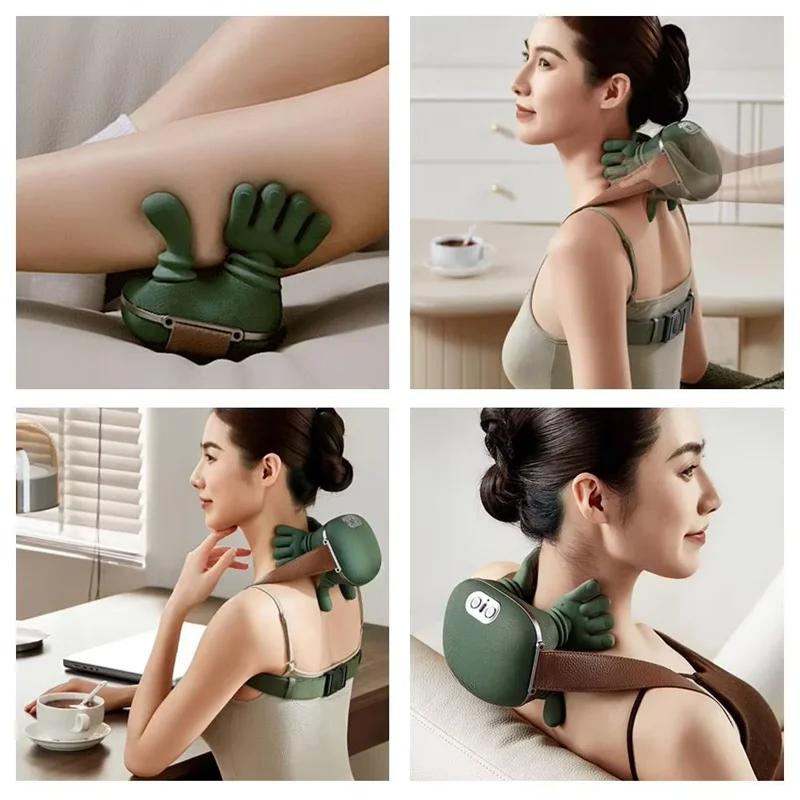 Durable And Safe Tinsol Electric Neck Massager & Back Massager Electric Deep Tissue Massage 4D Palm-Like Design Relieves Pain Relaxes Muscles