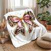 Leopard Print Bow Tie 1 Theme Blanket Lightweight Warm Flannel Blanket Decorative Throw Blanket for Home Decoration