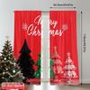 2pcs 2D Flat Printing Merry Christmas Popular Window Curtains Merry Christmas Trees Buffalo Plaid 100% Polyester Fabric Without