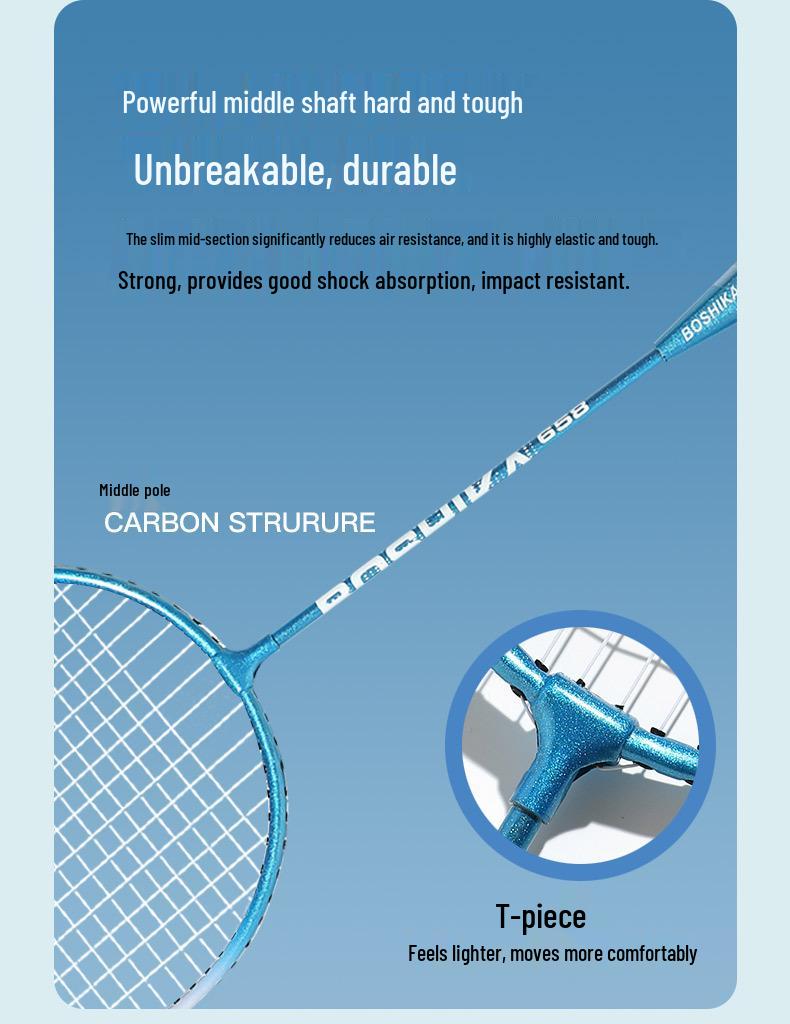 Boshika Beginner Badminton Racket Set for Children & Adults - Iron Alloy, Parent-Child Sports Essentials