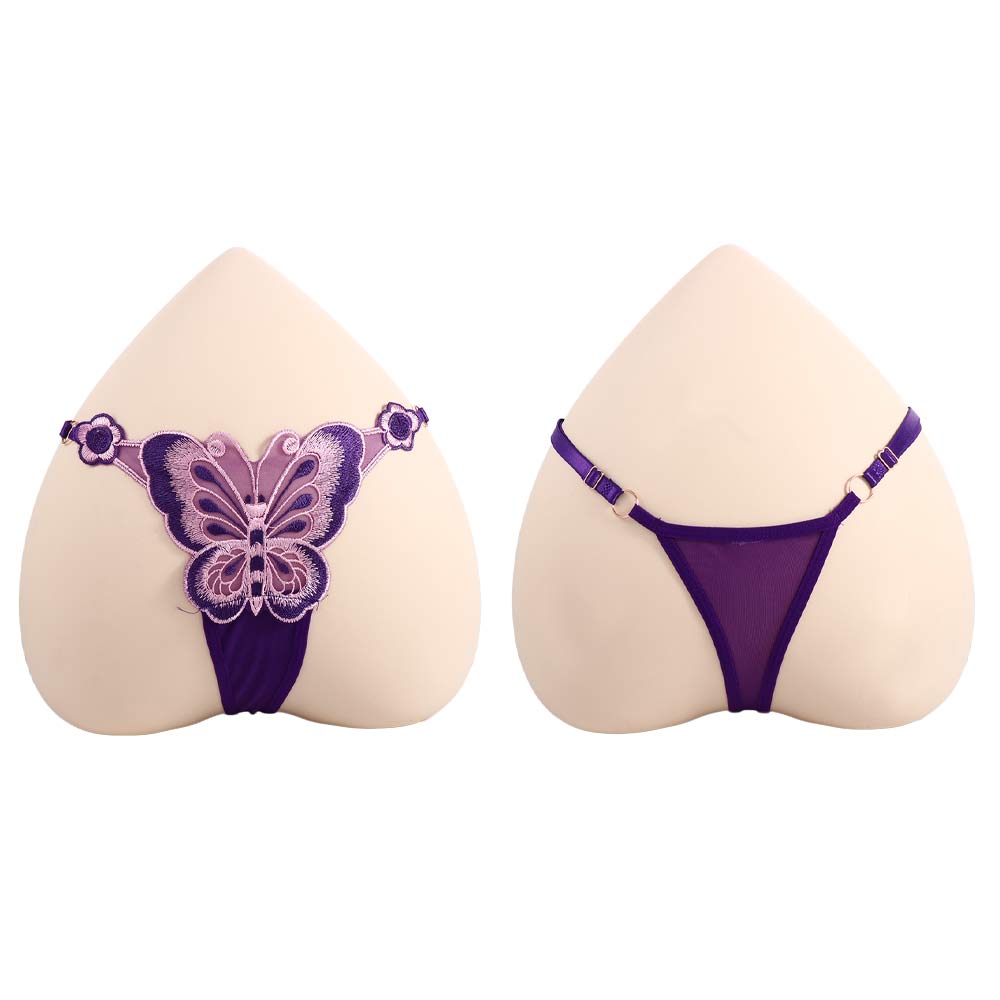 Butterfly Pattern Briefs Embroidery Solid Color Sexy Underwear Lingerie Women Panties Underpant