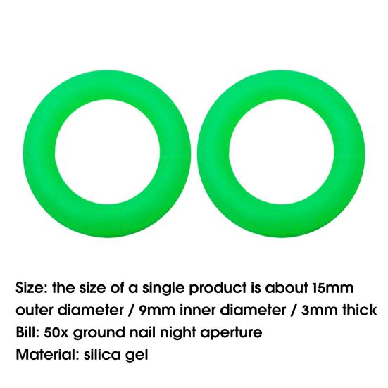 50Pcs High Elastic Anti-aging Silicone Tent Stakes Rings Fluorescent O-ring Ground Pegs Rings Camping Accessories