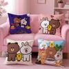 Cute Line Friends Cushion Cover Comfortable Reversible Pillow Cover Ideal For Car Sofa Bedroom & Beyond