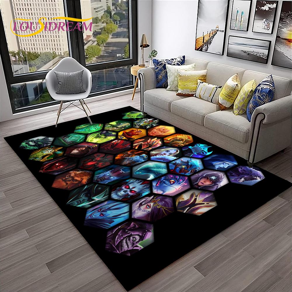 Tappeto HD Classici di Dota2 per Giocatori, Tappeto per Casa Soggiorno Camera da Letto Divano Zerbino Decorazione, Tappeto per Area Giochi Bambini Tappetino Antiscivolo