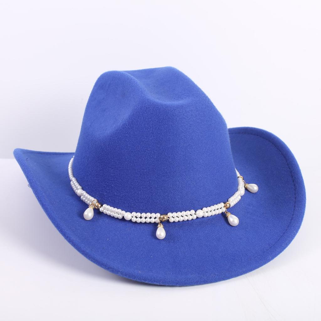 Beliebte europäische und amerikanische Mode OL-Stil einfarbiger Cowboyhut Herren und Damen High-End Zylinder Jazzhut Filzhut