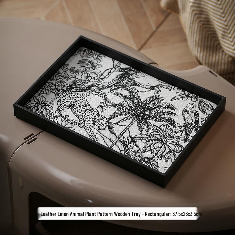 Elegant Leather Decorative Tray for Coffee Table - Ideal for Candles, Perfume, and Cosmetics