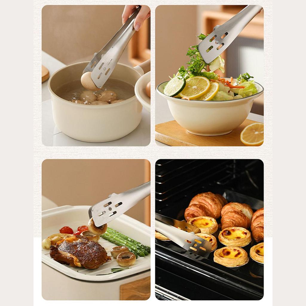Stainless Steel Grill Tongs BBQ Rust Resistant Easy Clean Multipurpose Cooking Serving