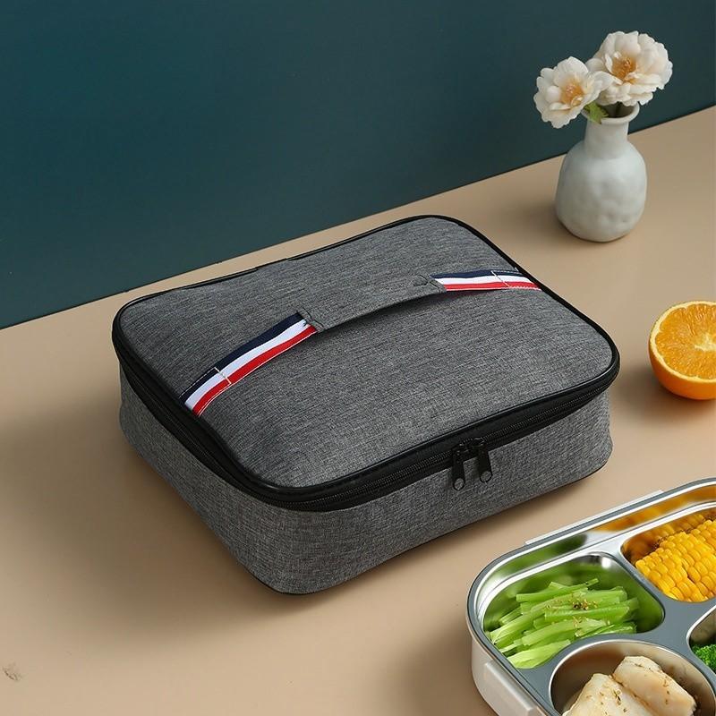 New Student Food Insulated Bag Large Capacity Portable Lunch Insulated Bag Bento Bag Outdoor Portable Waterproof Lunch Box Bag