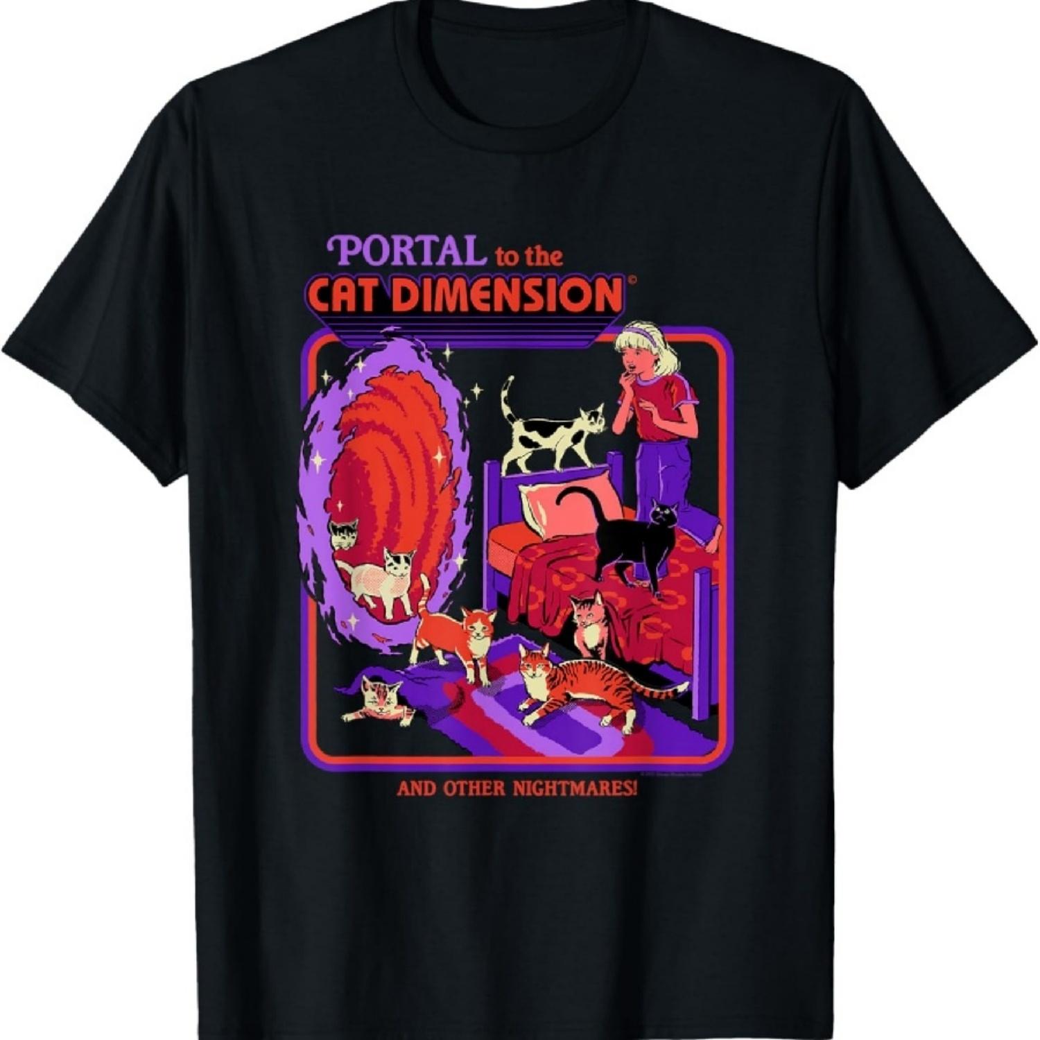 

Cat Dimension Portal Retro Dark Humor Artist T-Shirt XXXXXL чорний