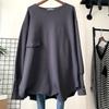 Irregular Mid-length Tops for Women Large Size Loose Long Sleeve T-shirt