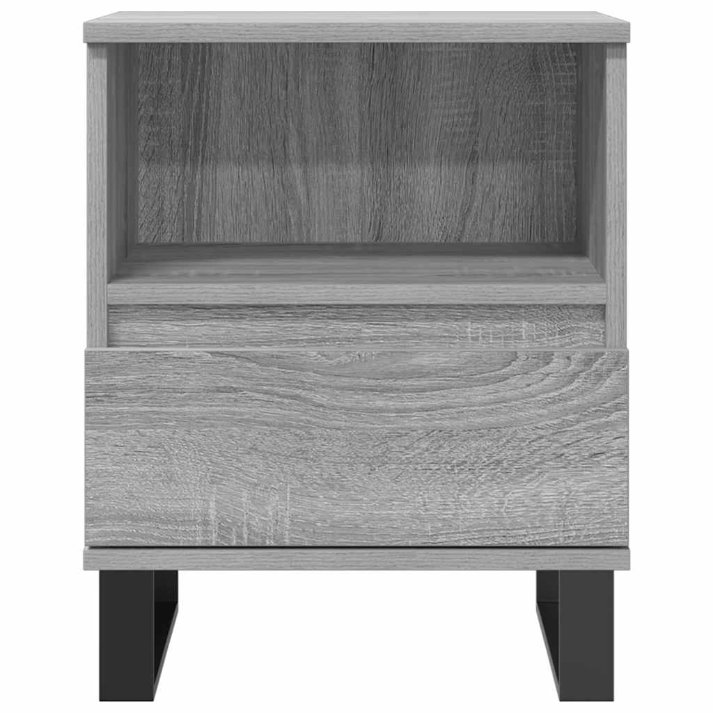 Nightstand Gray Sonoma 40 x 35 x 50 cm Engineered Wood