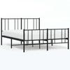 VidaXL Metal Bed Frame with Headboard-Footboard Black 140x200 Cm 352499