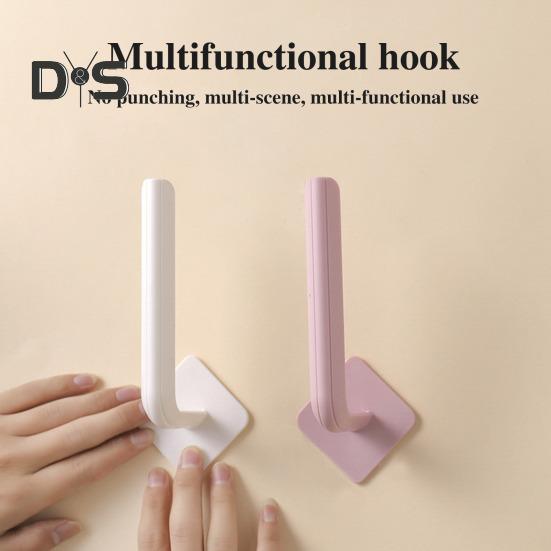 3Pcs Wall Hook Strong Load-Bearing Waterproof L-Shaped Traceless Hanger Traceless Bathroom Kitchen Hook