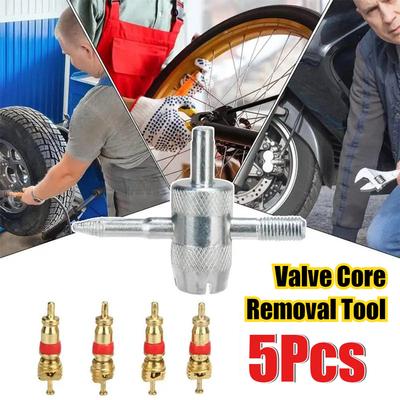 Reifenventileinsatz-Werkzeuge Ventileinsatz/4-Wege-Ventilschafteinsatz-Entferner-Installationswerkzeug Auto-LKW-Reifen-Schraubendreher Auto-Reparaturwerkzeug