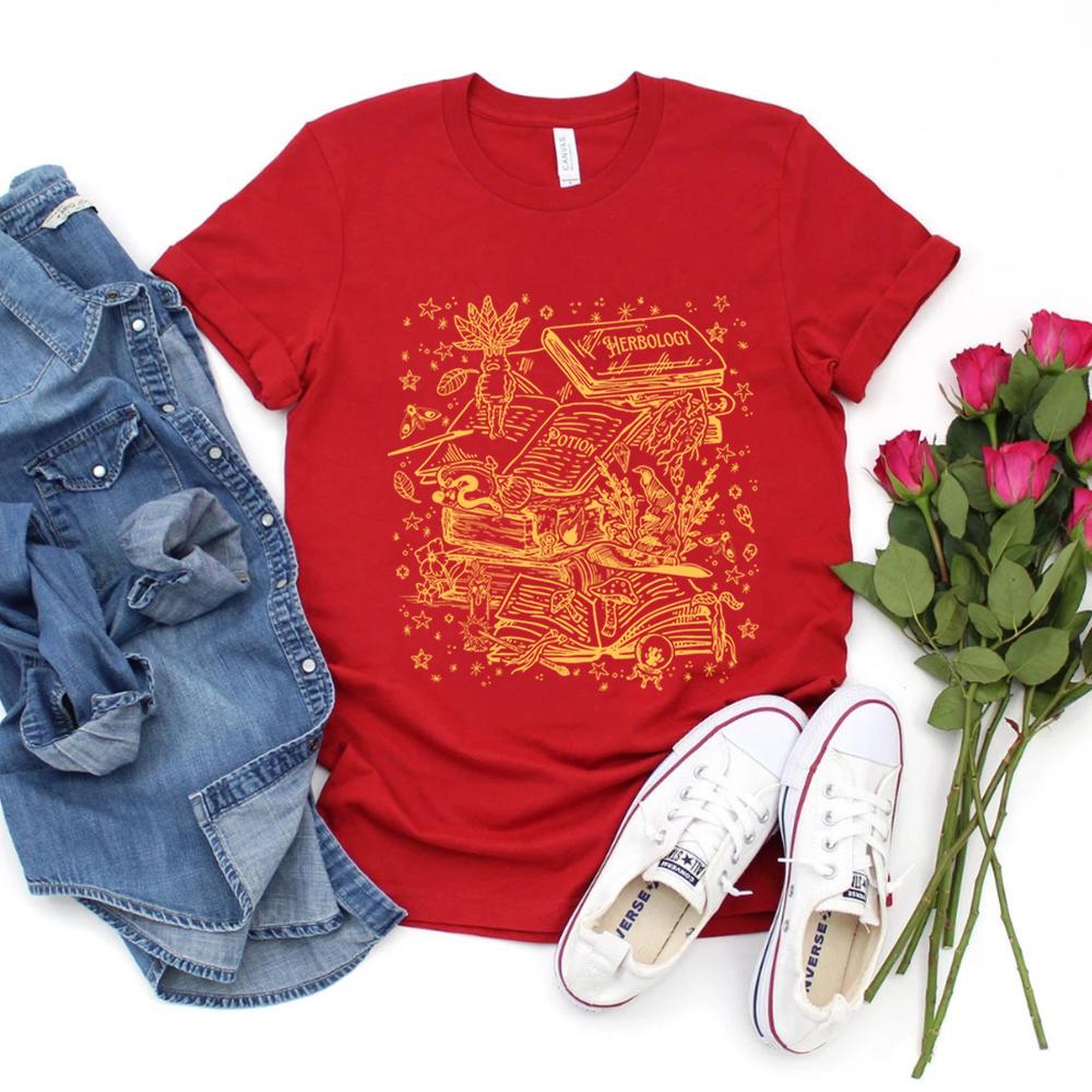 Vintage Herbology Witchcraft Shirt Herbology Plants TShirt Magcal Wizard Botanical Plant Lover Tees Fantasy Book Fandom Merch
