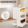 Modern Rotating Trolley with Wheels Movable Utility Trolley Cart Large Capacity Multipurpose Storage Caddy Home Storage Rack