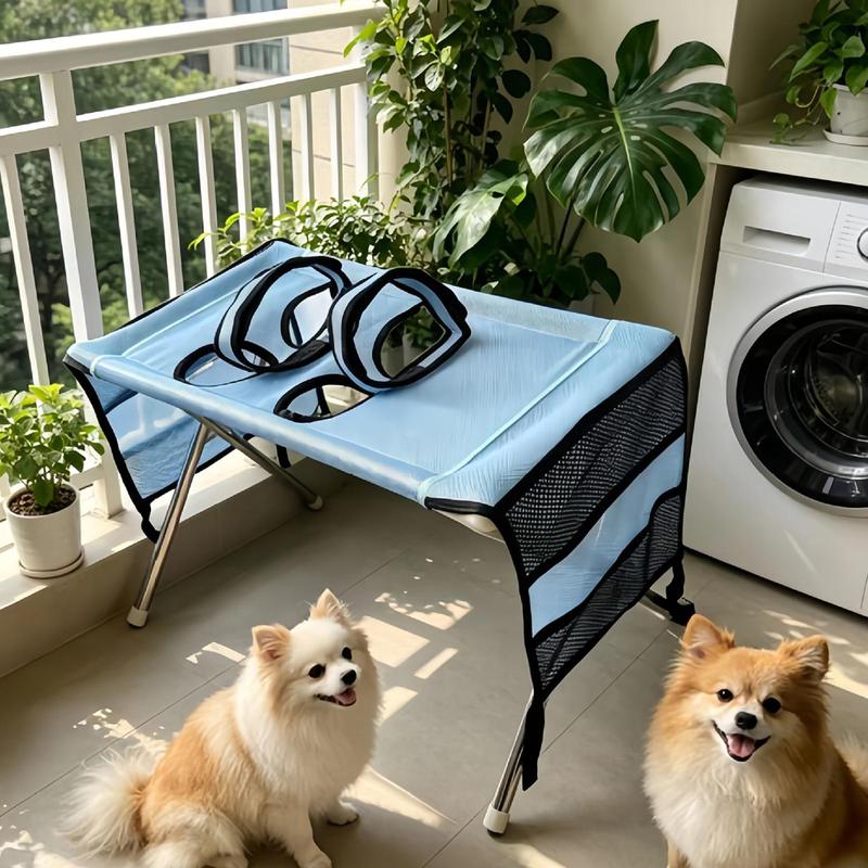 Folding Pet Grooming Hammock Quick Drying Anti-Scratch Dog Grooming Table Adjustable Detachable Cat Bathing Rack Pet Care